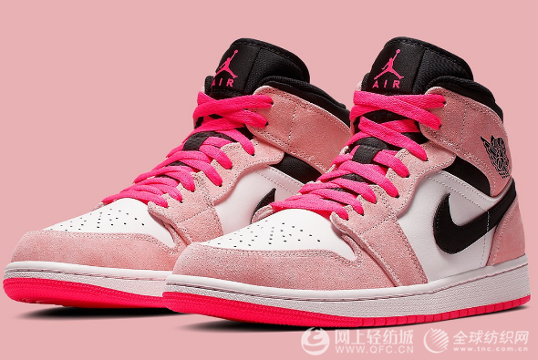 Air Jordan 1 Mid少女嫩粉色登场！