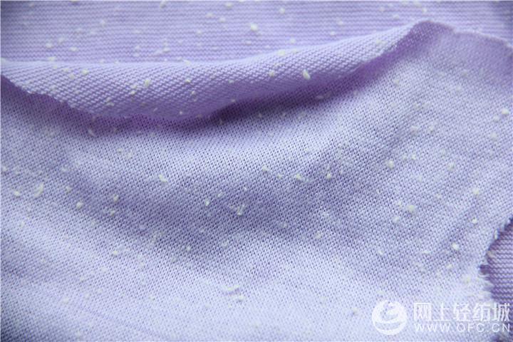 针织粗针 紫色面料 小白点 服装面料