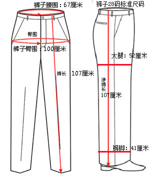 女士身高体重裤子尺码对照表
