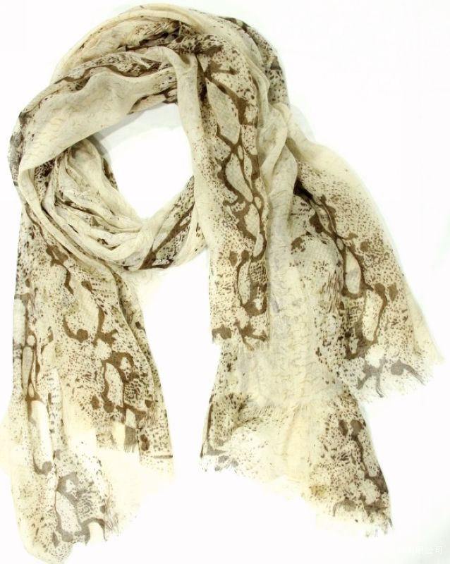 巴厘纱蟒纹印花围巾