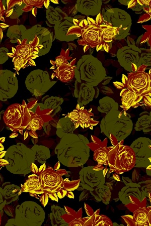 数码花型 玫瑰花 金色花 金玫瑰 #1093400