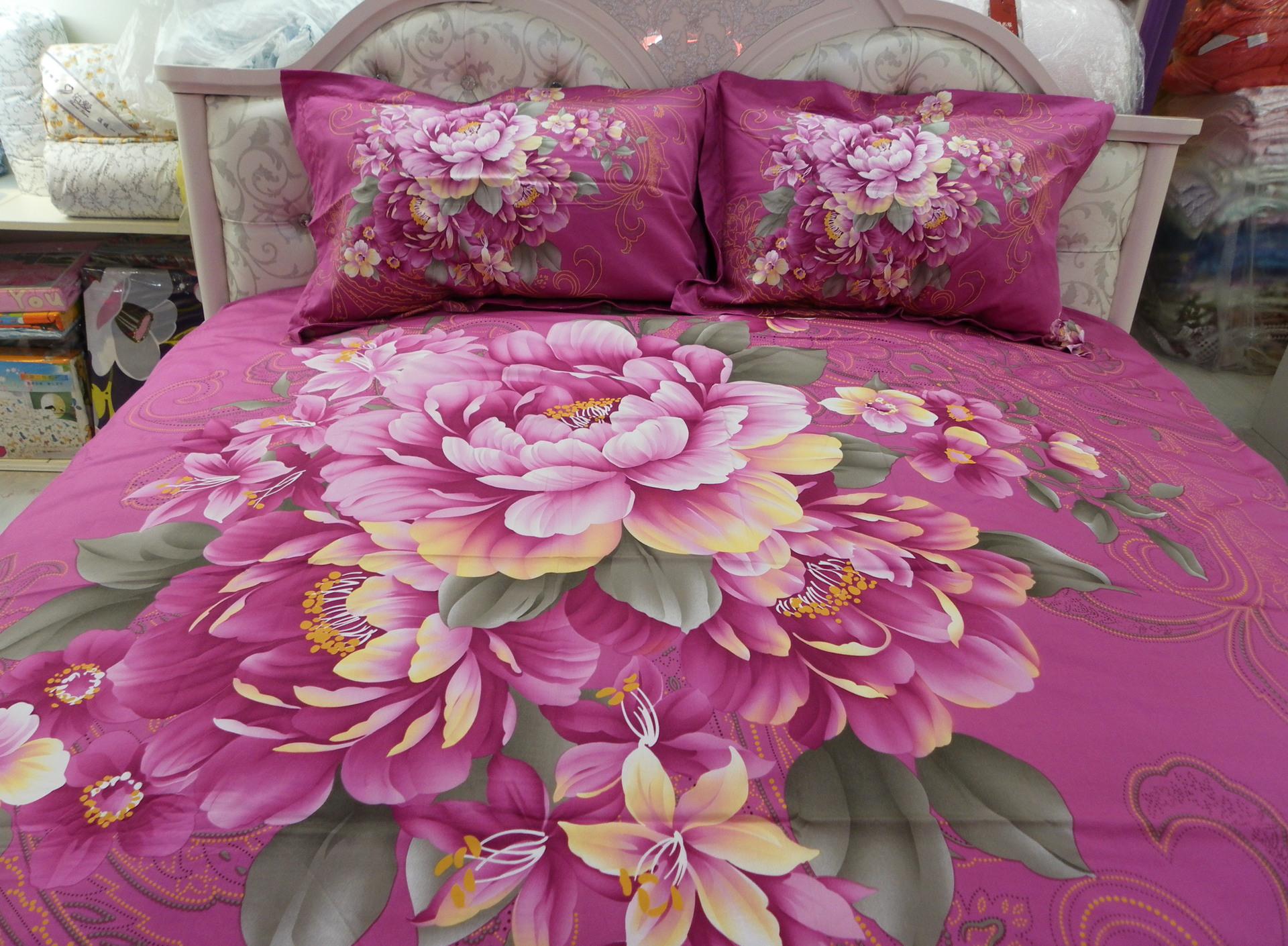 佑爱四件套床上四件套全棉婚庆床上用品大花春夏四件套床单家纺